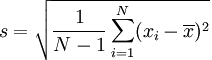Image: equation for standard deviation